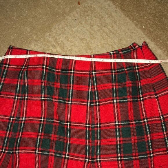 Pendleton vintage 100% wool skirt red and green - Picture 4 of 6